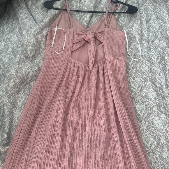 Mauve Pink Tie-Back Midi Dress - Picture 8 of 11